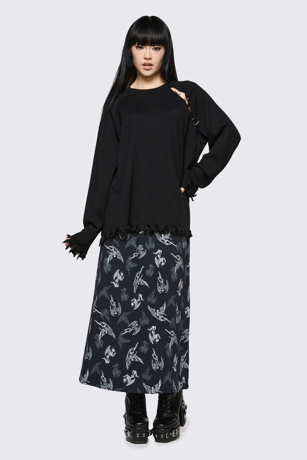 Dangerfield NZ - Goth Slit O-Ring Knit - black