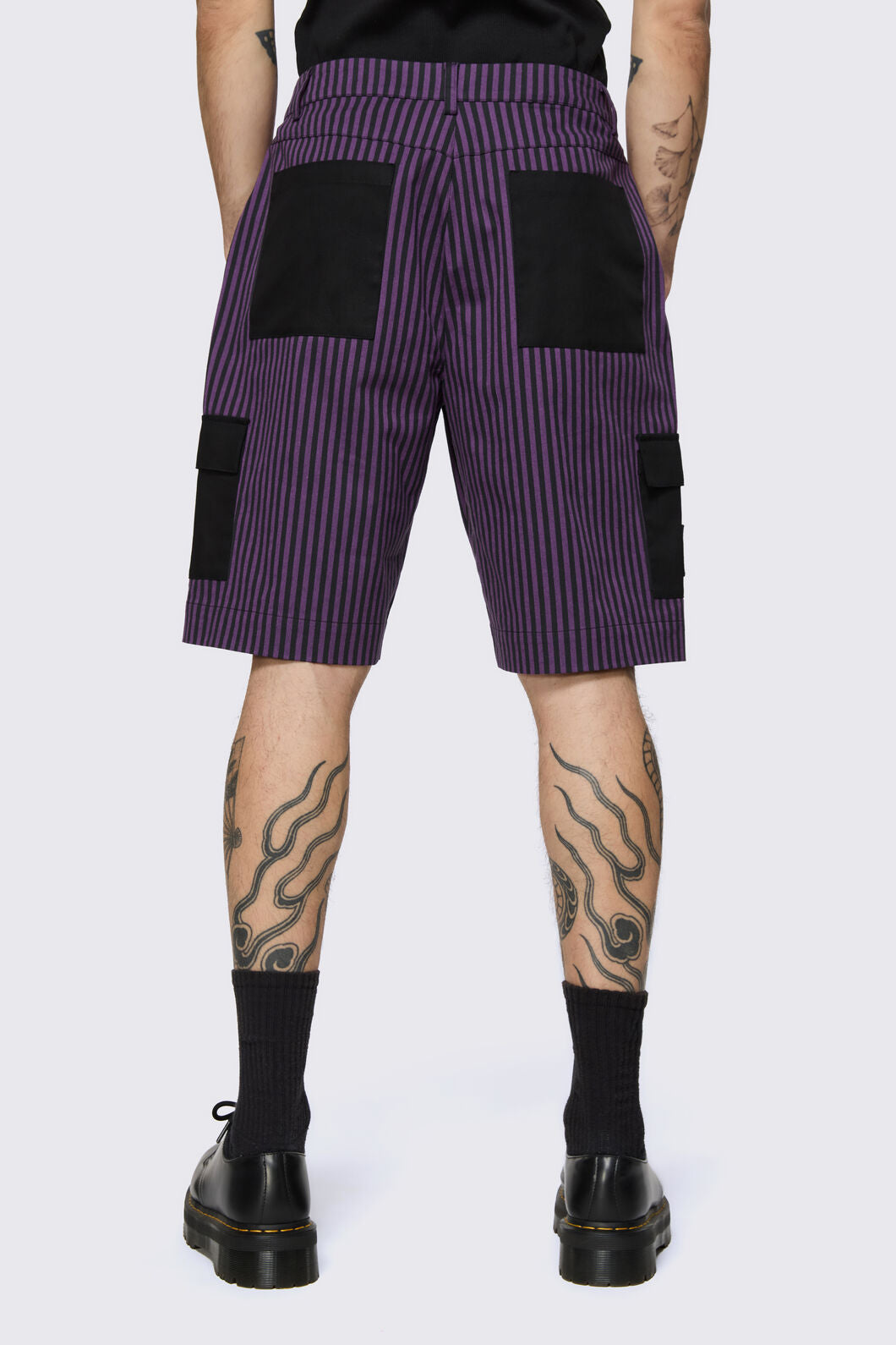 Dangerfield NZ - Spectre Pinstripe Shorts - purple