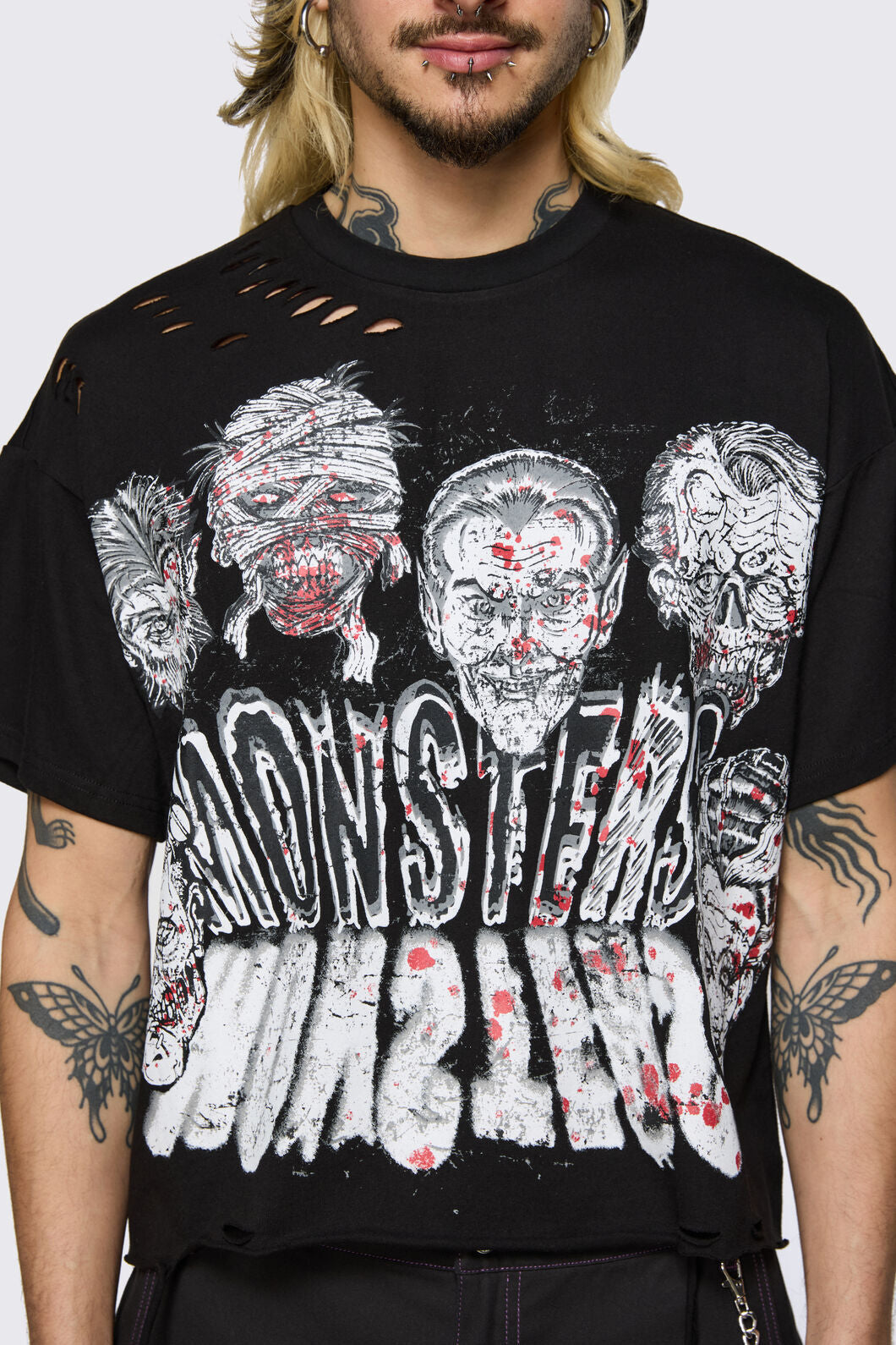 Dangerfield NZ - Ghouls Distressed Tee - black