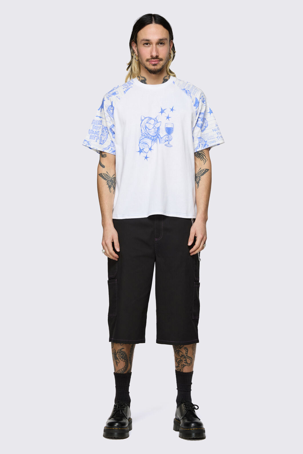 Dangerfield NZ - Sketchy Raglan Tee - white