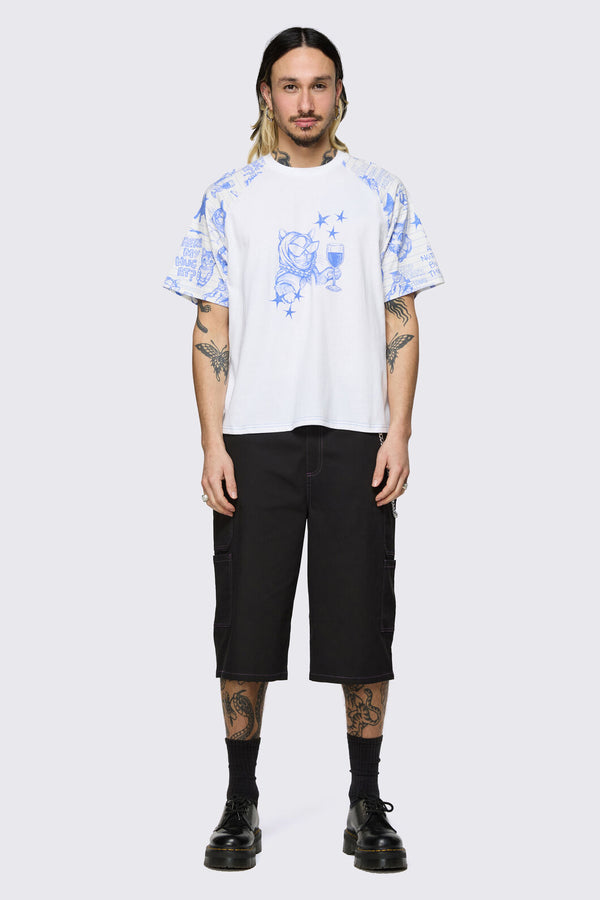 Dangerfield NZ - Sketchy Raglan Tee - white