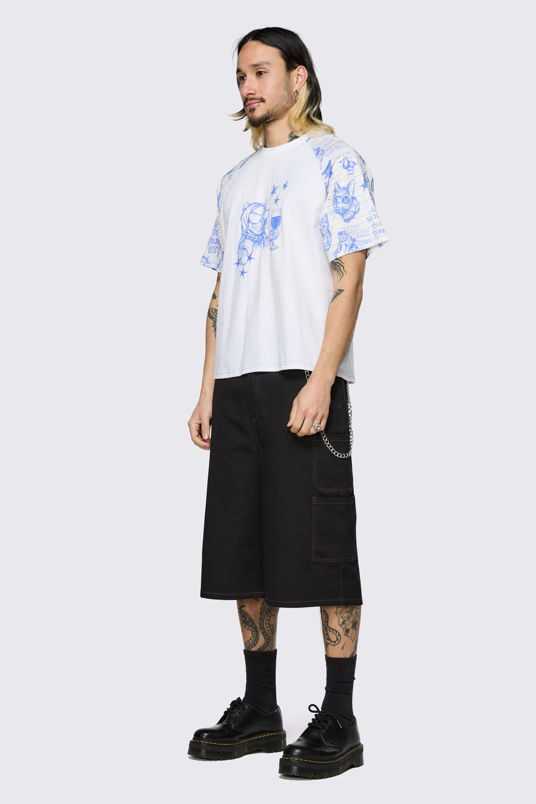 Dangerfield NZ - Sketchy Raglan Tee - white