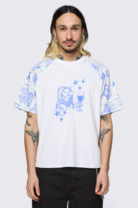 Dangerfield NZ - Sketchy Raglan Tee - white