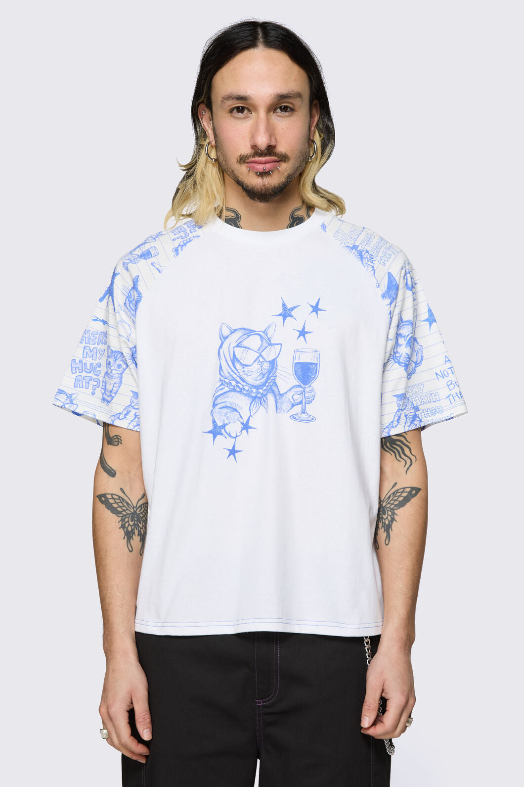 Dangerfield NZ - Sketchy Raglan Tee - white