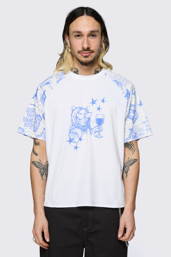 Dangerfield NZ - Sketchy Raglan Tee - white