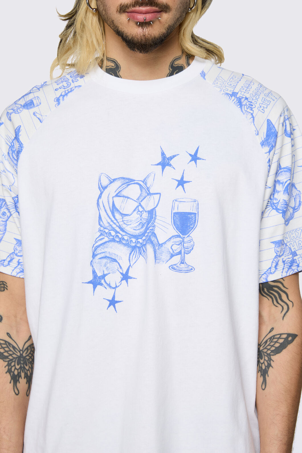 Dangerfield NZ - Sketchy Raglan Tee - white