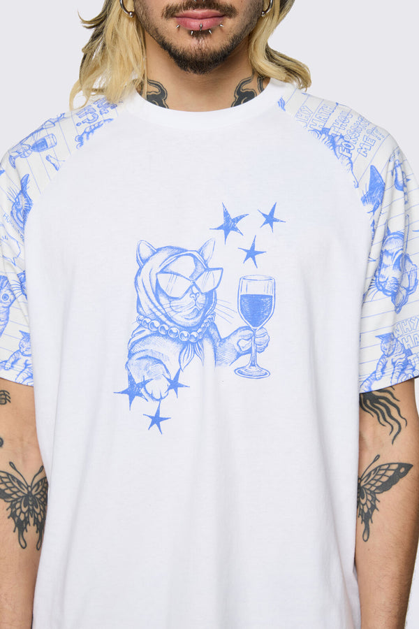 Dangerfield NZ - Sketchy Raglan Tee - white
