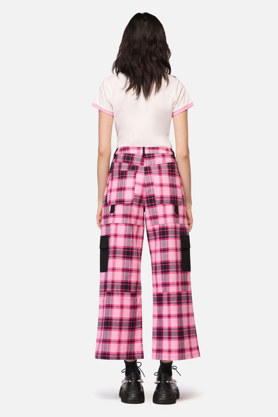Dangerfield NZ - Rococo Life Tartan Cargo Pants - pink