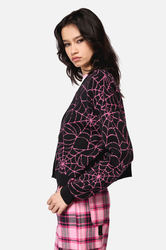 Dangerfield NZ - Rococo Life Spider WebCardigan - black