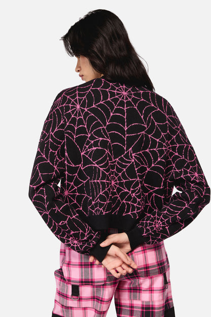 Dangerfield NZ - Rococo Life Spider WebCardigan - black