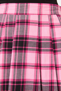 Dangerfield NZ - RococoLifePleatTartanMiniSkirt - pink