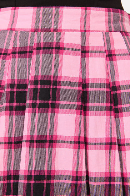 Dangerfield NZ - RococoLifePleatTartanMiniSkirt - pink