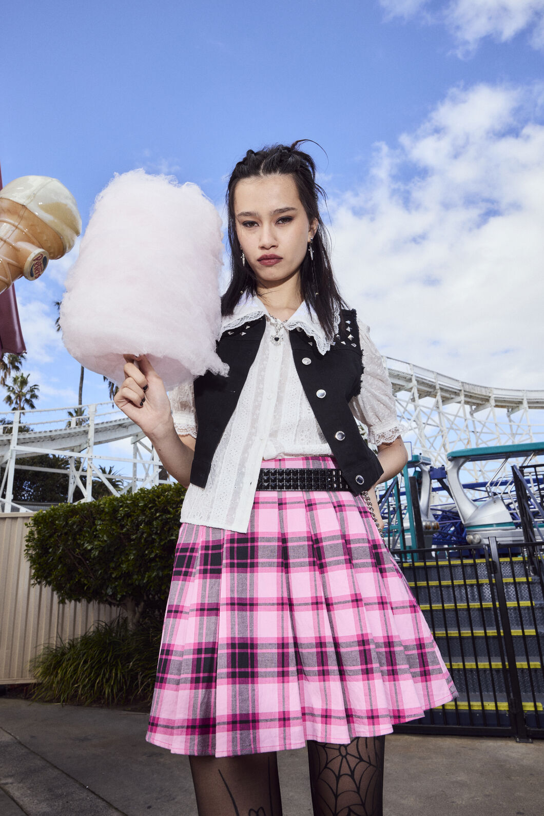 Dangerfield NZ - RococoLifePleatTartanMiniSkirt - pink