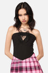 Dangerfield NZ - RococoLifeGothSpiderWCorsetTop - black