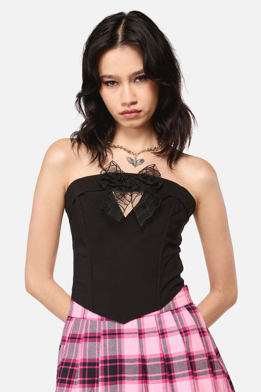 Dangerfield NZ - RococoLifeGothSpiderWCorsetTop - black