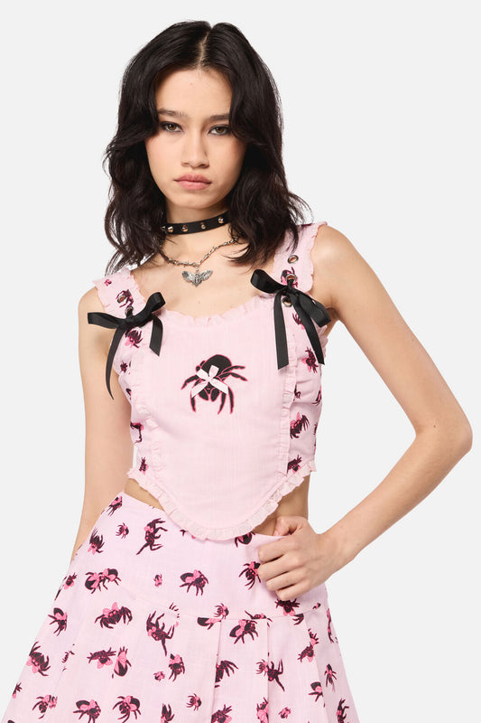 Dangerfield NZ - Rococo Life Spiider Bow Print - pink