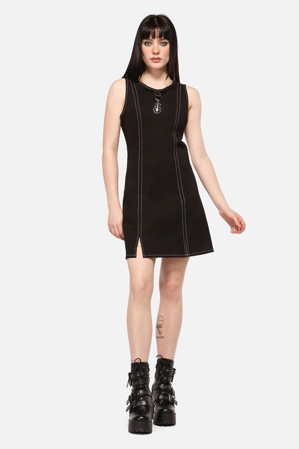 Dangerfield NZ - Dark Pieridae Charm BasicDress - black