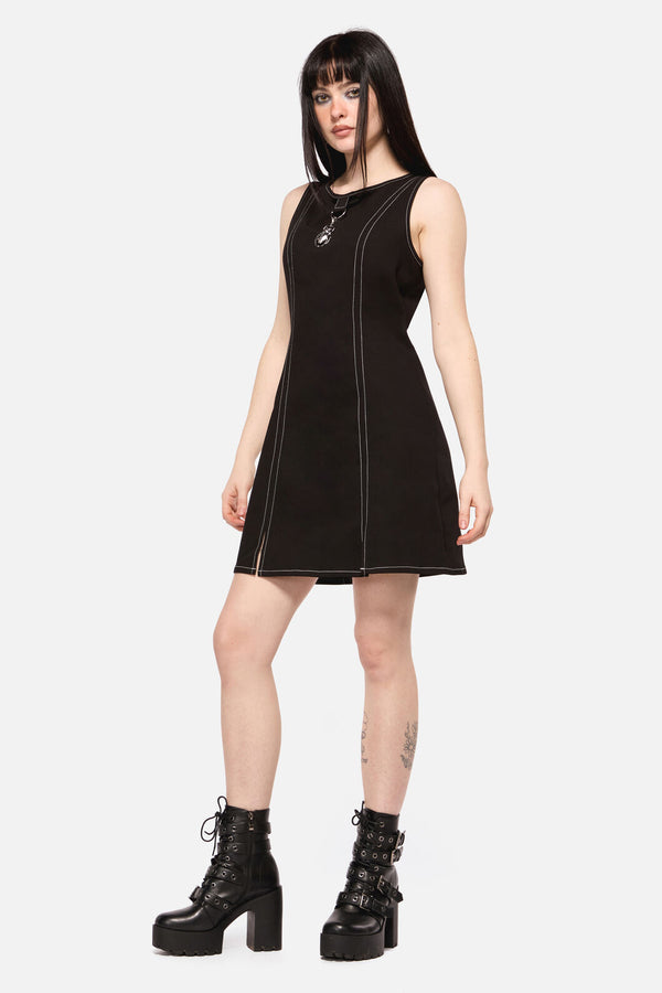 Dangerfield NZ - Dark Pieridae Charm BasicDress - black