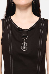 Dangerfield NZ - Dark Pieridae Charm BasicDress - black