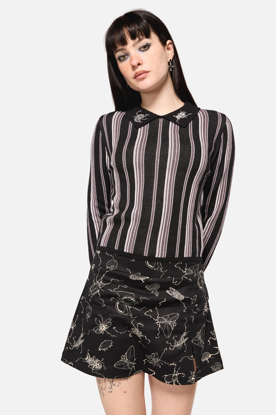 Dangerfield NZ - Dark Pieridae Striped Knit - black-white