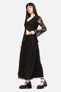 Dangerfield NZ - Dark Pieridae Maxi Lace Skirt - black