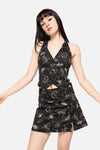 Dangerfield NZ - DarkPieridaePrintHalterNeckVes - black