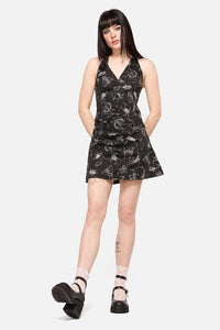 Dangerfield NZ - DarkPieridaePrintHalterNeckVes - black