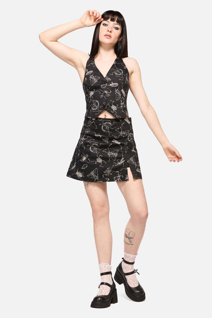 Dangerfield NZ - Dark Pieridae Print Skort - black