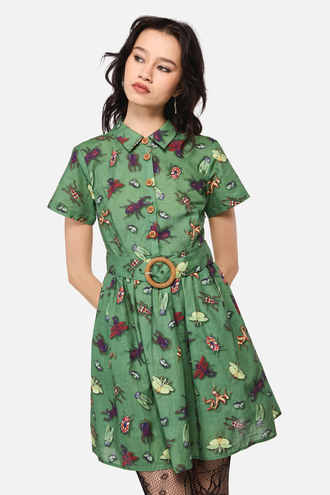 Dangerfield NZ - Entomology Print Dress - green