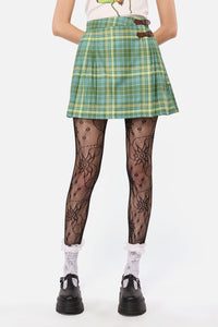 Dangerfield NZ - InsectObsessedTartanMiniSkirt - teal