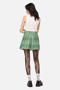Dangerfield NZ - InsectObsessedTartanMiniSkirt - teal