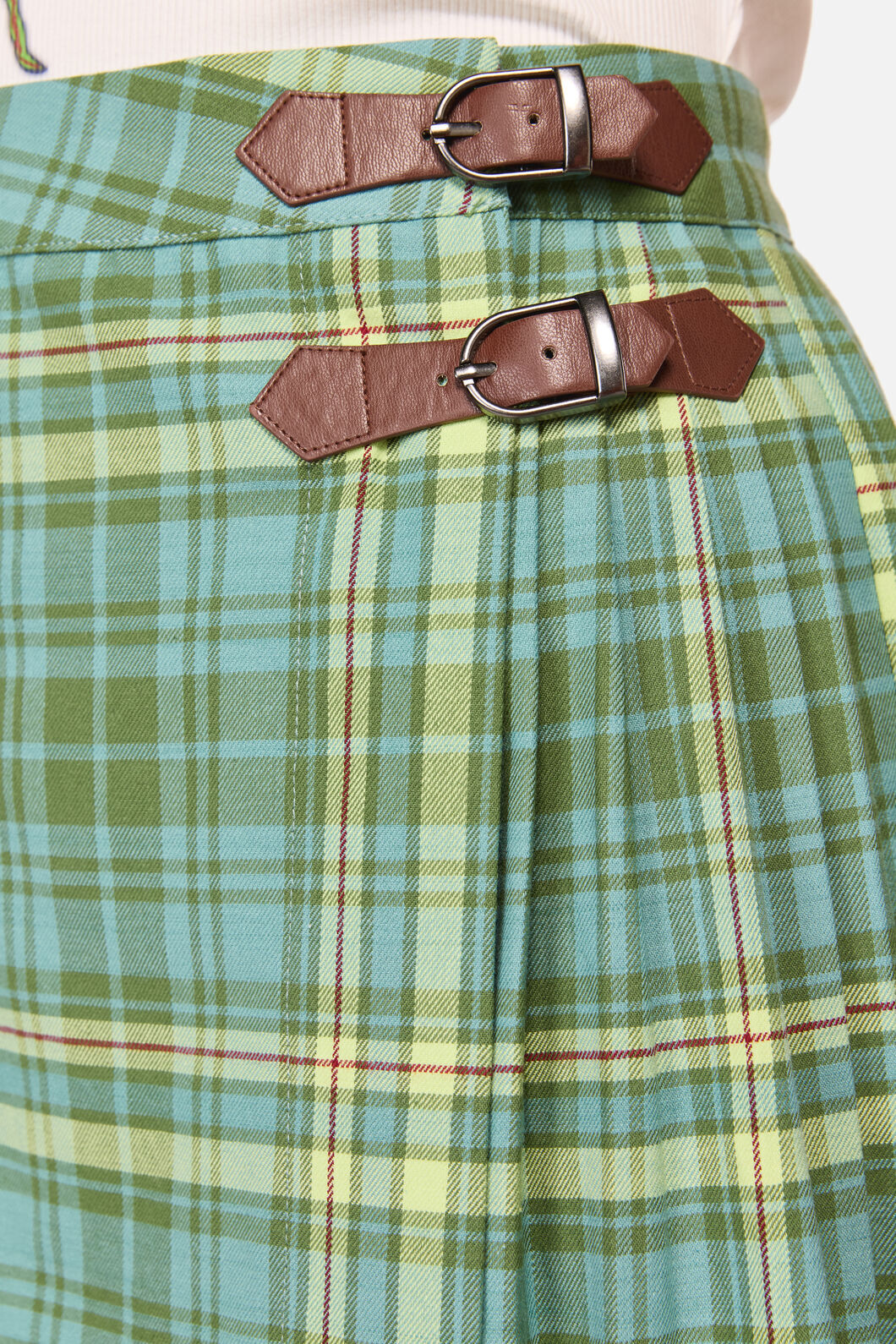 Dangerfield NZ - InsectObsessedTartanMiniSkirt - teal
