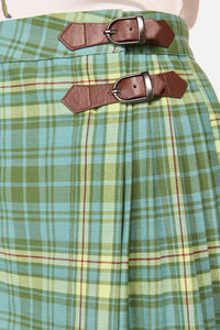 Dangerfield NZ - InsectObsessedTartanMiniSkirt - teal