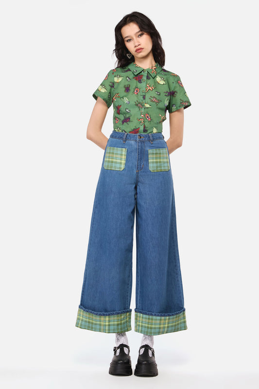 Dangerfield NZ - Insect Obsessed TartanCuffJean - blue