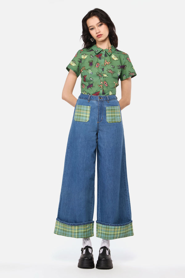 Dangerfield NZ - Insect Obsessed TartanCuffJean - blue