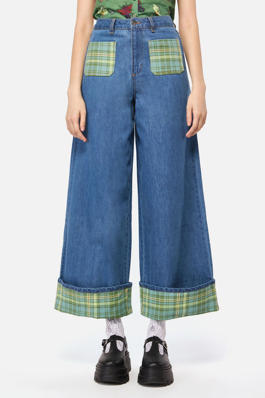 Dangerfield NZ - Insect Obsessed TartanCuffJean - blue