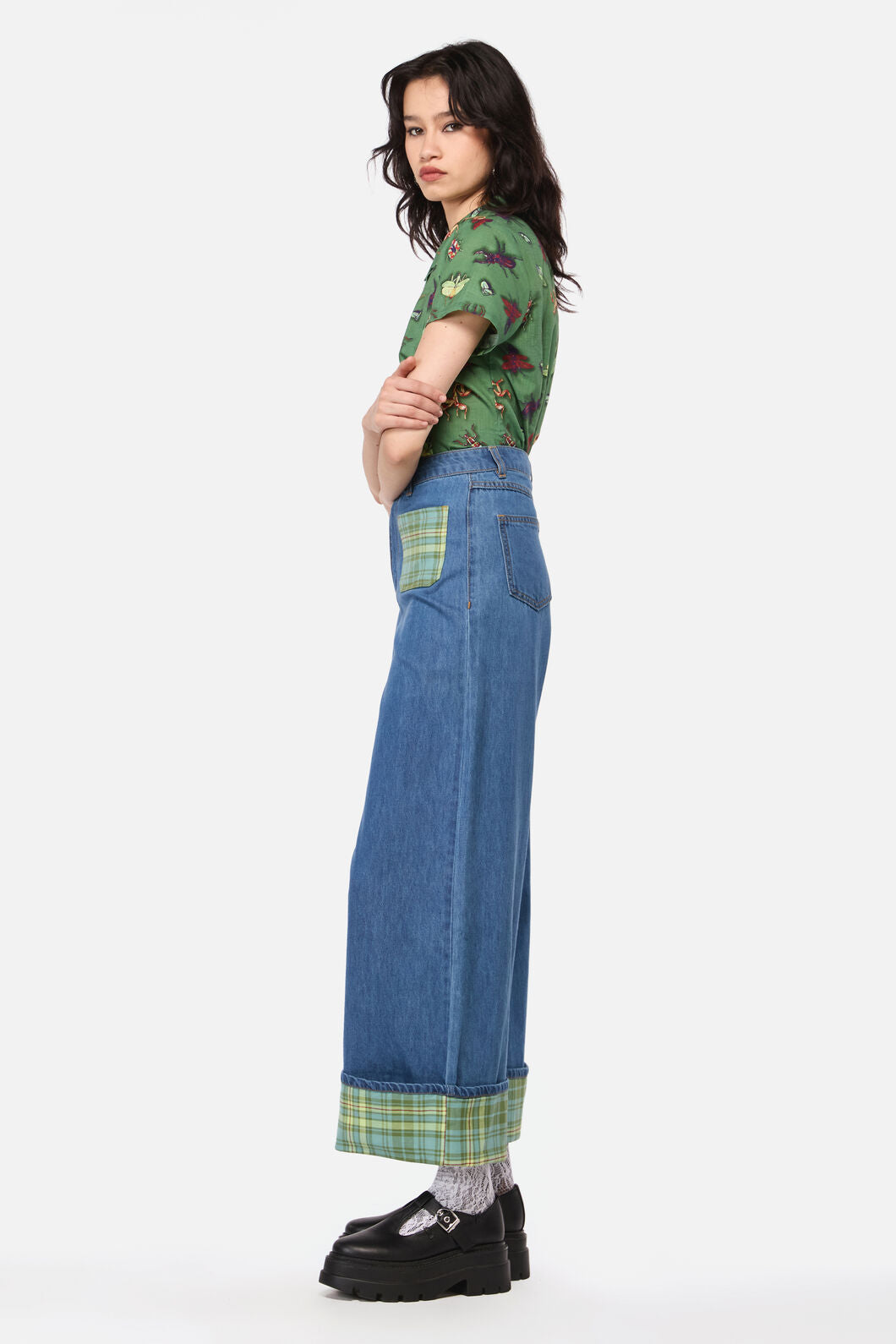 Dangerfield NZ - Insect Obsessed TartanCuffJean - blue