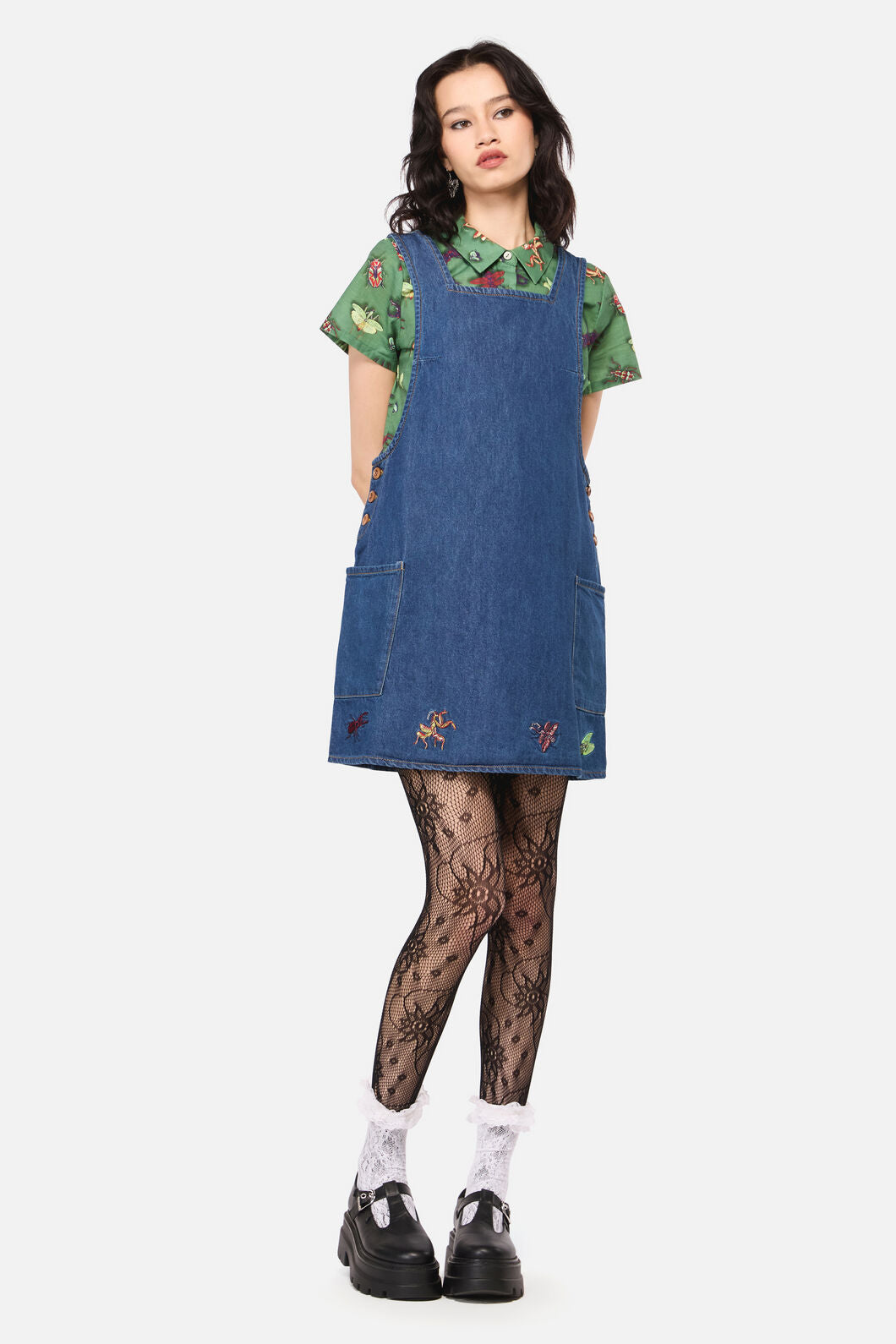 Dangerfield NZ - Bugs GaloreEmbroideredPinafore - blue