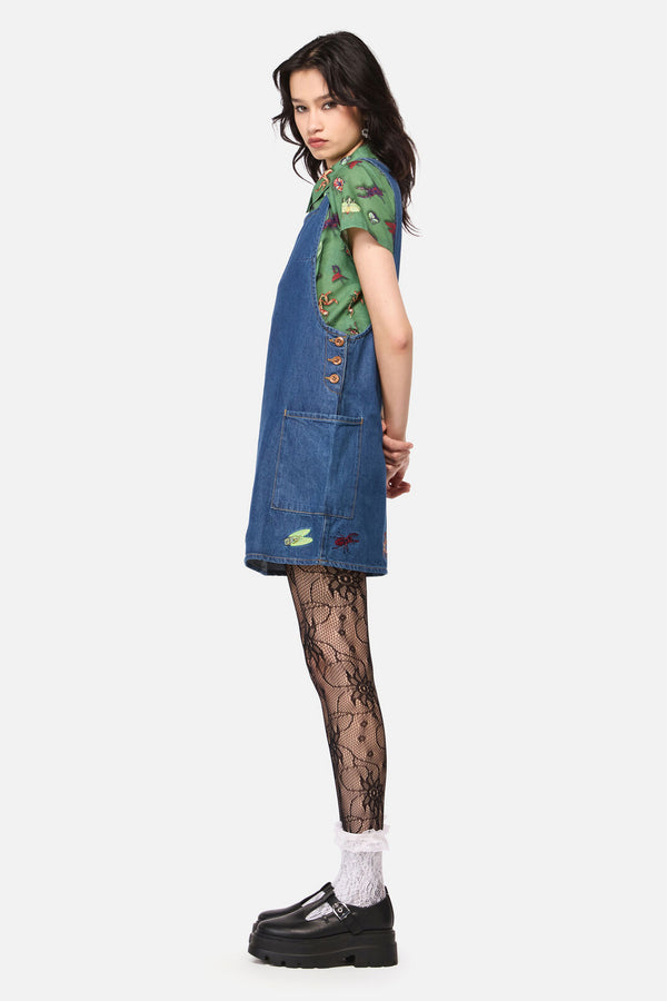 Dangerfield NZ - Bugs GaloreEmbroideredPinafore - blue