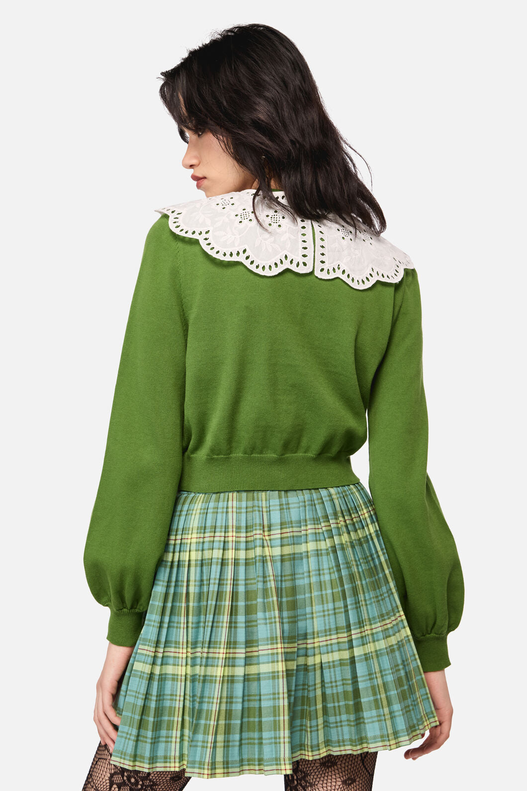 Dangerfield NZ - Insect Lover Lace TrimCardigan - green