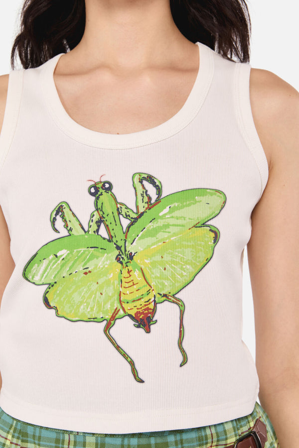 Dangerfield NZ - Entomology Ribbed Tank Top - cream