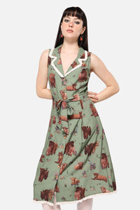 Dangerfield NZ - Highland Fling Ruffle Dress - green