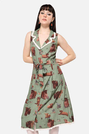 Dangerfield NZ - Highland Fling Ruffle Dress - green