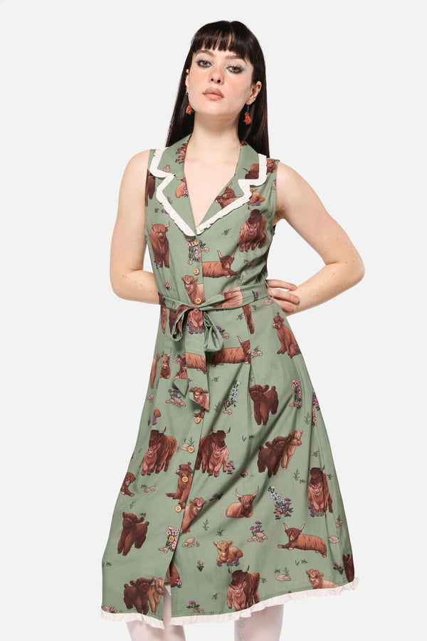 Dangerfield NZ - Highland Fling Ruffle Dress - green