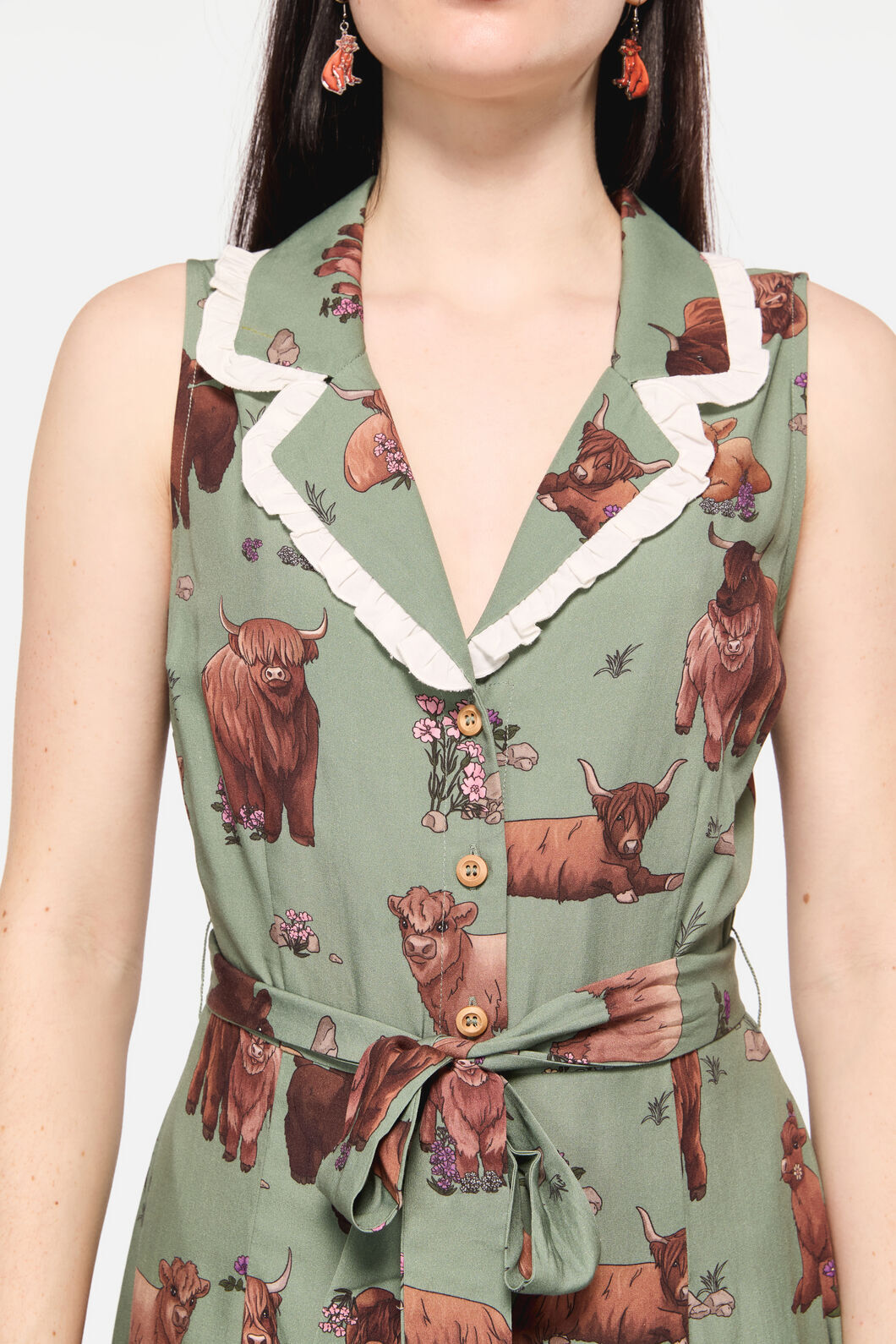Dangerfield NZ - Highland Fling Ruffle Dress - green