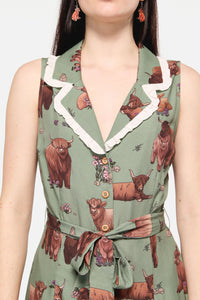 Dangerfield NZ - Highland Fling Ruffle Dress - green