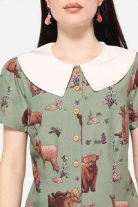 Dangerfield NZ - Highland Fling Blouse - green