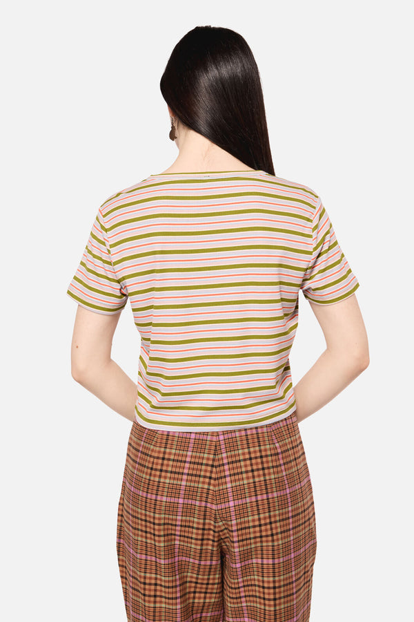 Dangerfield NZ - Grazing Stripe Pocket Tee - rainbow