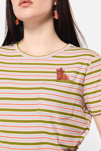 Dangerfield NZ - Grazing Stripe Pocket Tee - rainbow
