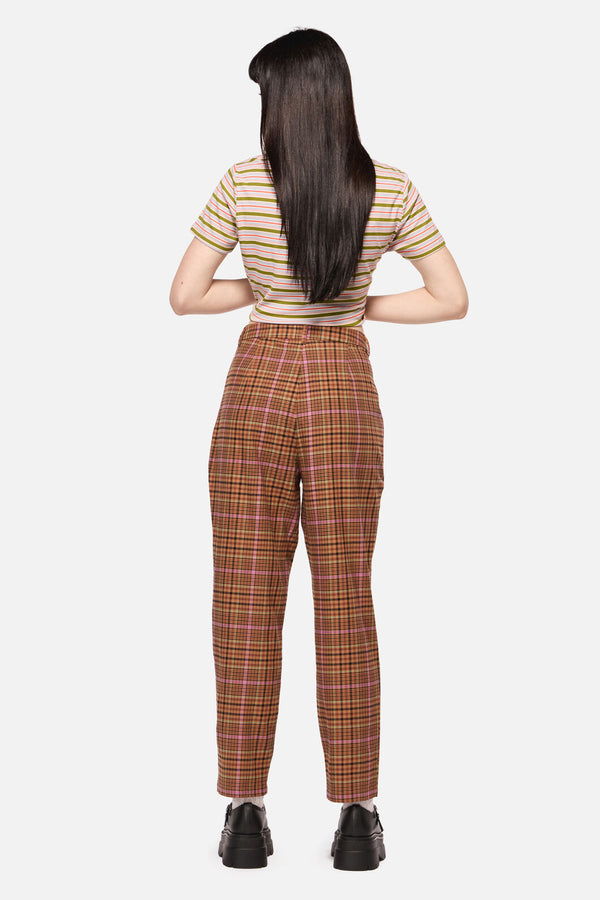 Dangerfield NZ - Rustic Check Slim Fit Pants - brown